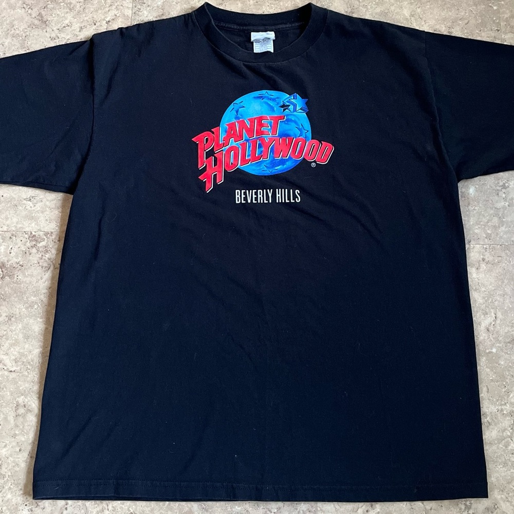 Vtg 1991 Planet Hollywood Beverly Hills T-Shirt Size Size XL Single Stitch USA - Picture 2 of 9